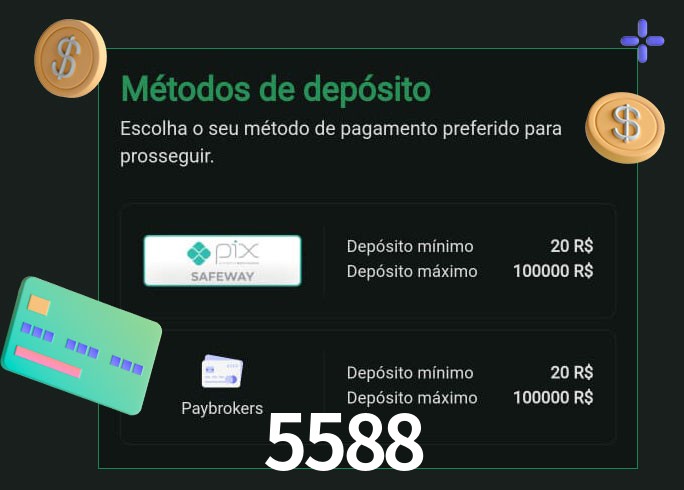 O cassino 5588 oferece uma grande variedade de métodos de pagamento
